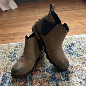Sorel Brown Ankle Booties Waterproof leather